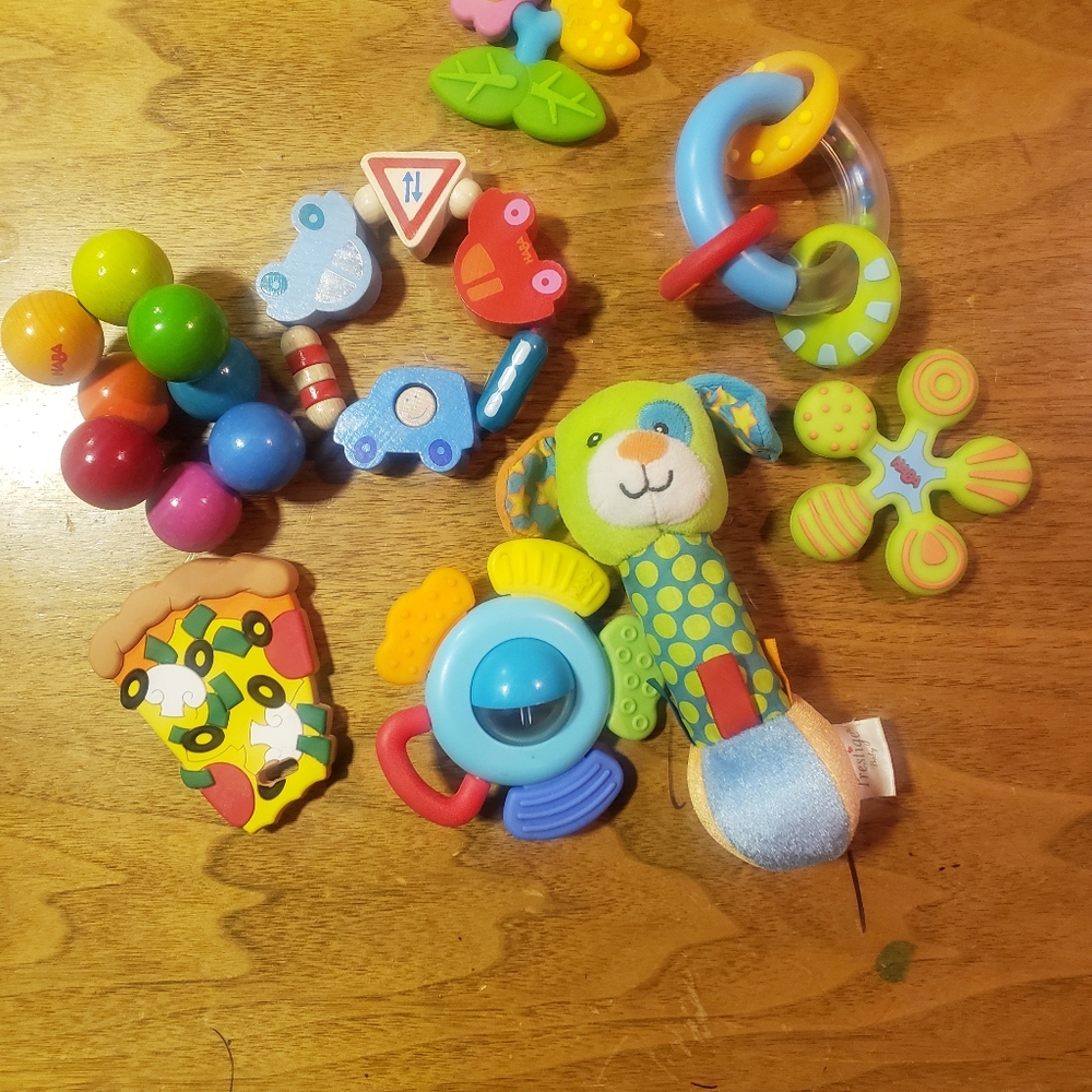 8 Haba  Baby rattles and teether toys